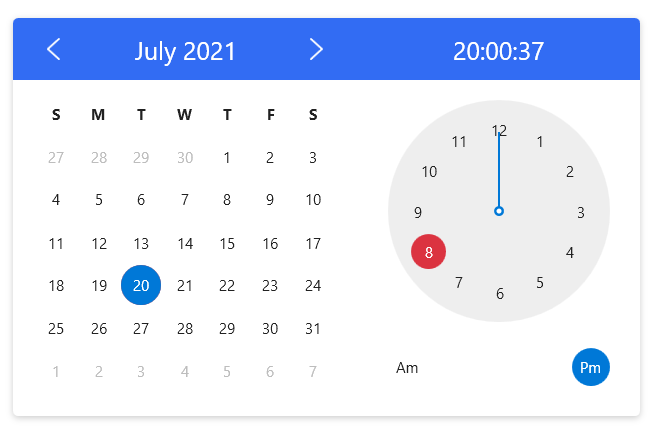 CalendarWithClock