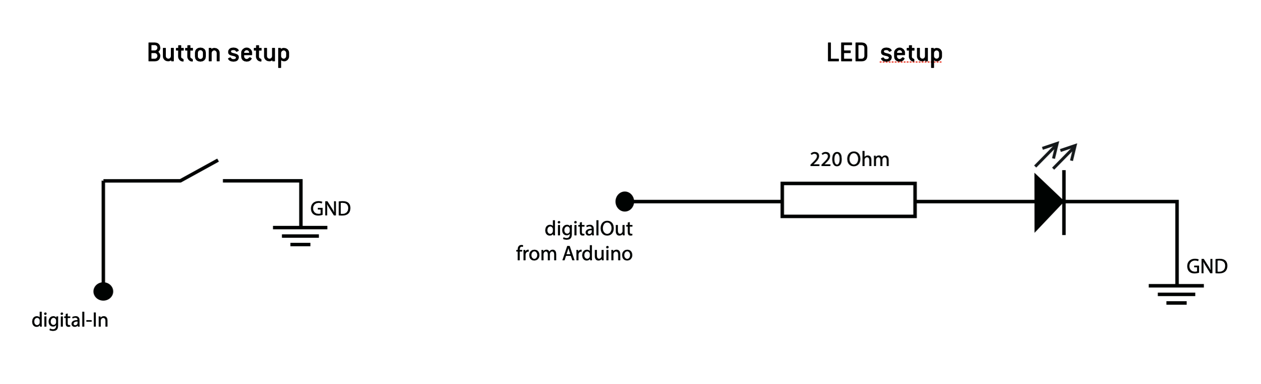 button + led scematic