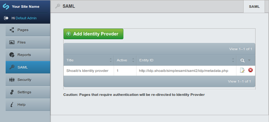 Adding Identity Provider